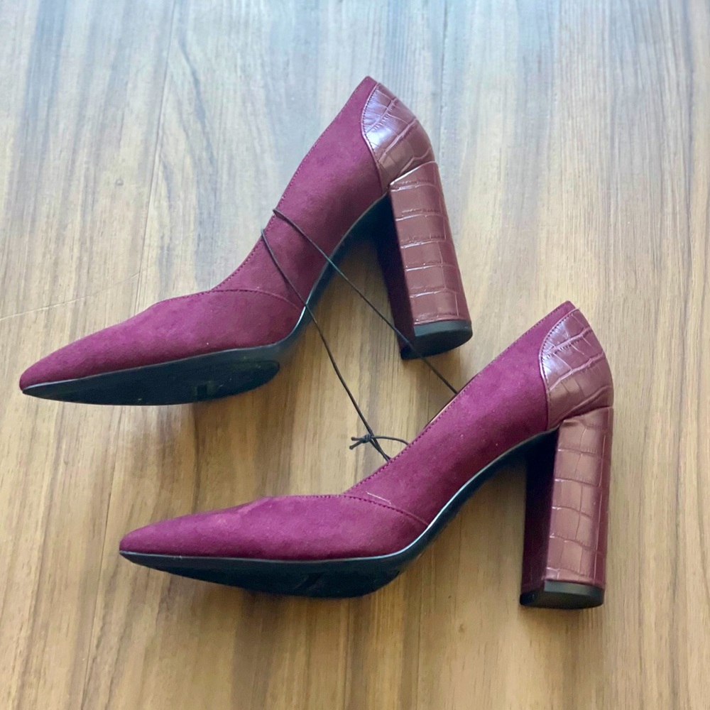 NWOT Nine West Block Heel Pumps - Magenta - Size 5.5